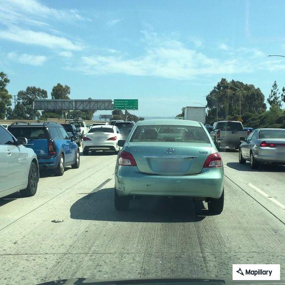 Debris blocking lane on 405 at Hawthorne