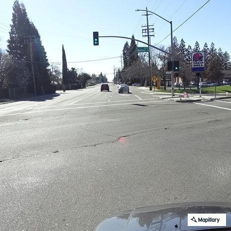 Wrong-way gray van on Madison Avenue in Orangevale