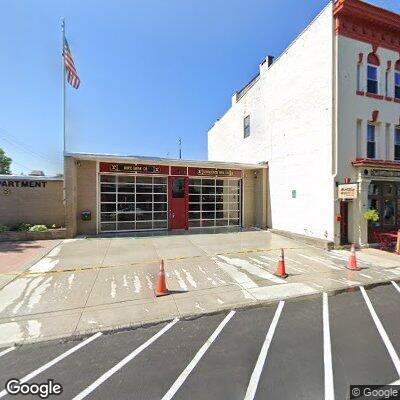 Roadway blocked by fire engine on Elmwood
