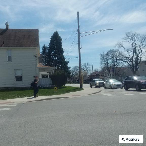 Car and bicycle collision on North Main Street