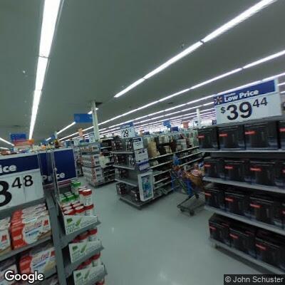 Teen female having breathing problems at Walmart