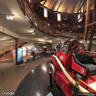 Female fall victim outside heritage museum round barn