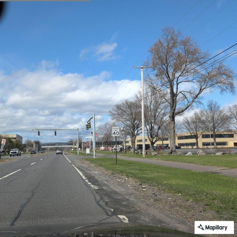 Large object blocking lane near Enterprise Drive