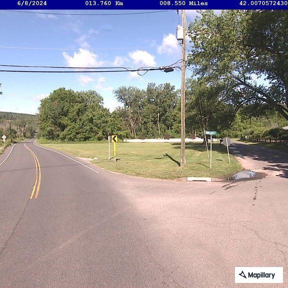 Tree on wires partially blocking Route 44