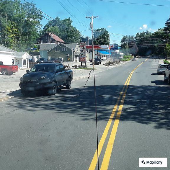 Traffic stop on blue Tesla in Woodstock