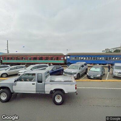 Vehicle stopped on railroad tracks in Rockaway Beach