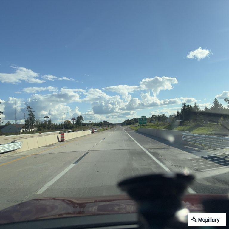 Dog on shoulder of northbound I-35 near Hinckley