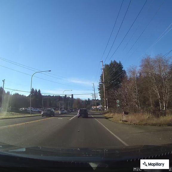 Loose strap on semi creating road hazard