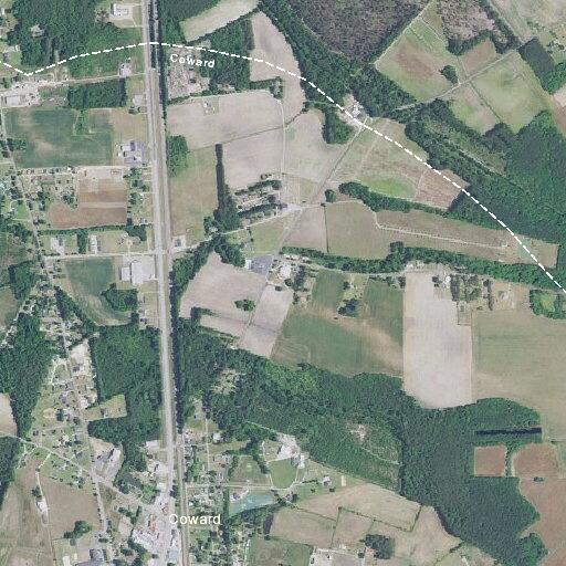 Small grass fire by railroad tracks in Coward