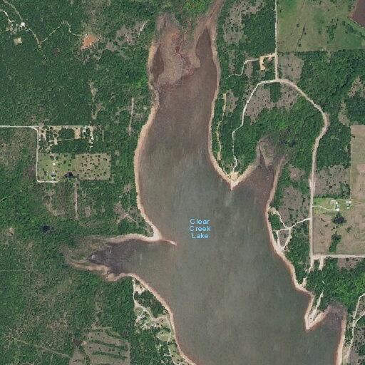 Truck leaves roadway at Clear Creek Lake campground