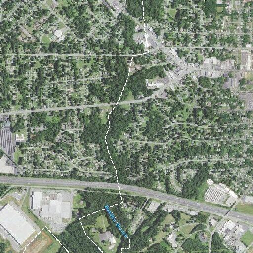 Service lines hanging across roadway on Meadowbrook