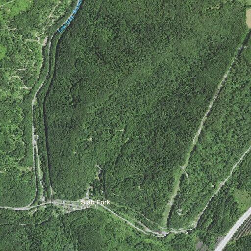 Disabled tractor trailer blocking Slab Fork Road