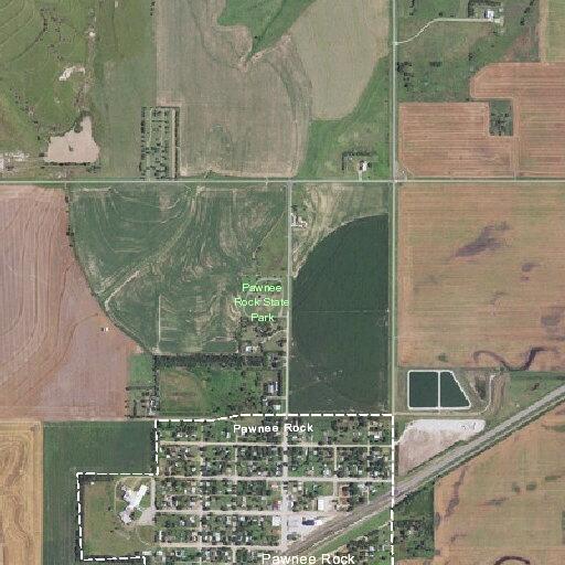 Badly damaged roadway east of Pawnee Rock