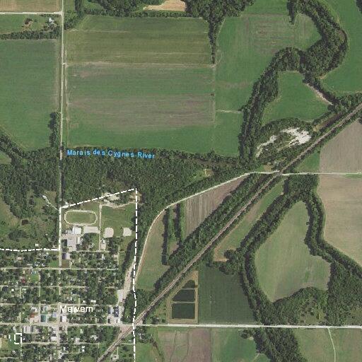 Power line down blocking roadway in Melvern