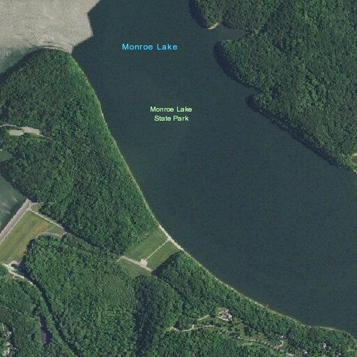 Sports car speeding near Lake Monroe spillway