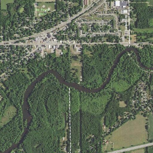 Pickup truck off roadway near Galesburg rest area
