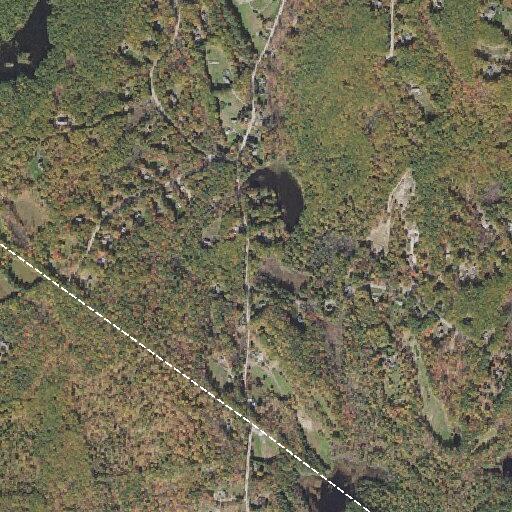 Wire hanging across road on Woodhill Road