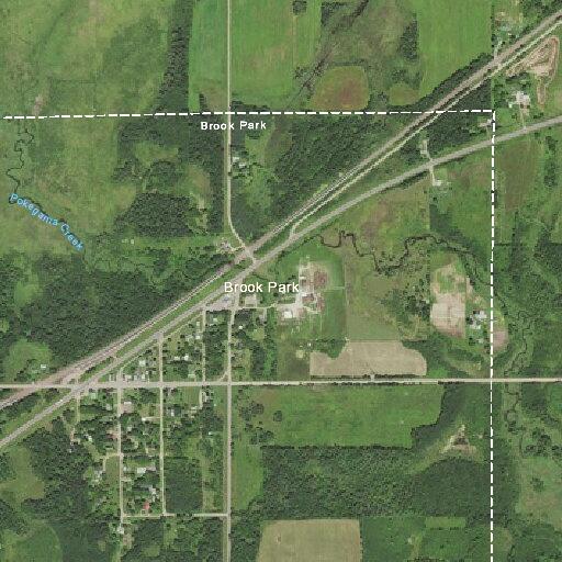 County vehicle in ditch on Brook Park Road