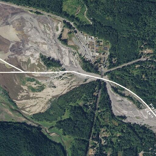 Disabled green SUV near Nisqually River Bridge