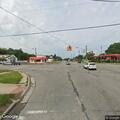 Leaning power pole hazard on Van Born Road