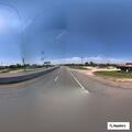 Dog on highway barrier creates traffic hazard