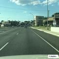 Reckless red pickup hits sign on Highway 71