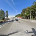 Dog in lanes on highway near Lake Gregory Drive