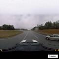 RV with boat blocking lane on Highway 280