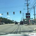 Traffic backup and heavy pedestrian activity on US-17