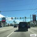 Traffic stop involving two vehicles near hardware store
