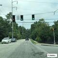 Tree leaning over road at Ashford Dunwoody intersection