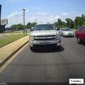 Vehicle turns off Frontage Road near White Horse Road