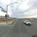 Trash can blocking southbound lane on US-395