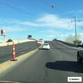 Bus reports tight turn due to barrier and cones