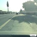 Reckless blue Mazda swerving in traffic
