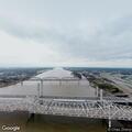 Boats pulled near Big Four Bridge during race