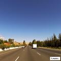Large piece of wood blocking lane on I-80