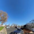 Aerial fireworks and large gathering at skate park