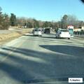 Disabled car in median at Fairfax Station intersection