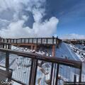 Residual hail on Pikes Peak Highway near summit