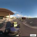 Reckless driving by black sports car near casino