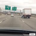 Strong winds and heavy rain on interstate