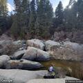 Person with severe abdominal pain at state park