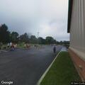 Traffic stop on gray Mitsubishi near church