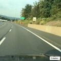 Box truck with blown tire stopped on turnpike