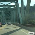 Person walking in traffic lane on Sewickley Bridge