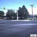 Vehicle blocking lane with oil spill on southbound road