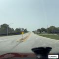 Damaged median sign reported at Highway 34 and 43