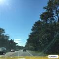 Lawn chairs blocking southbound Route 105 traffic
