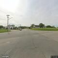 Boat trailer with lost wheel blocking roadway